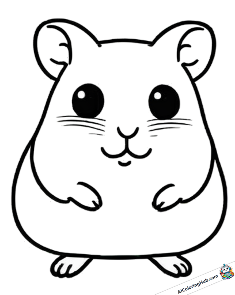 Coloring graphic small standing hamster