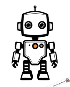 Coloring graphic standing robot