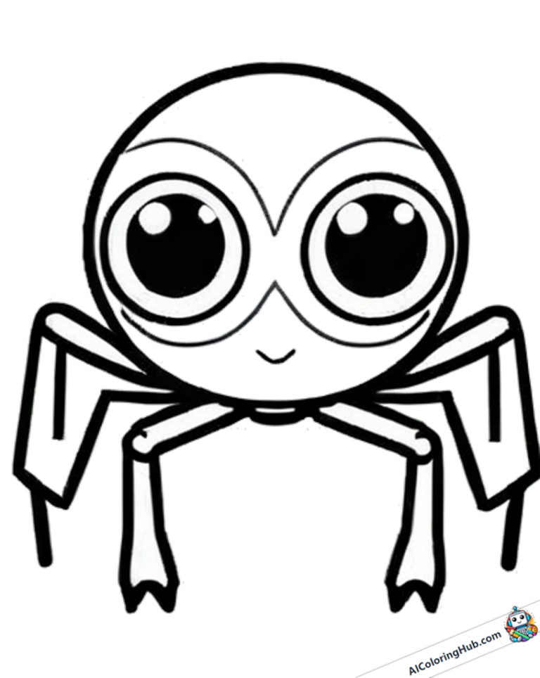 Coloring picture Small spider with big eyes