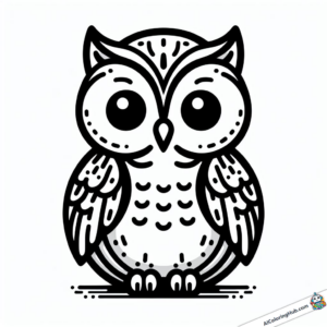 Coloring graphic staring owl
