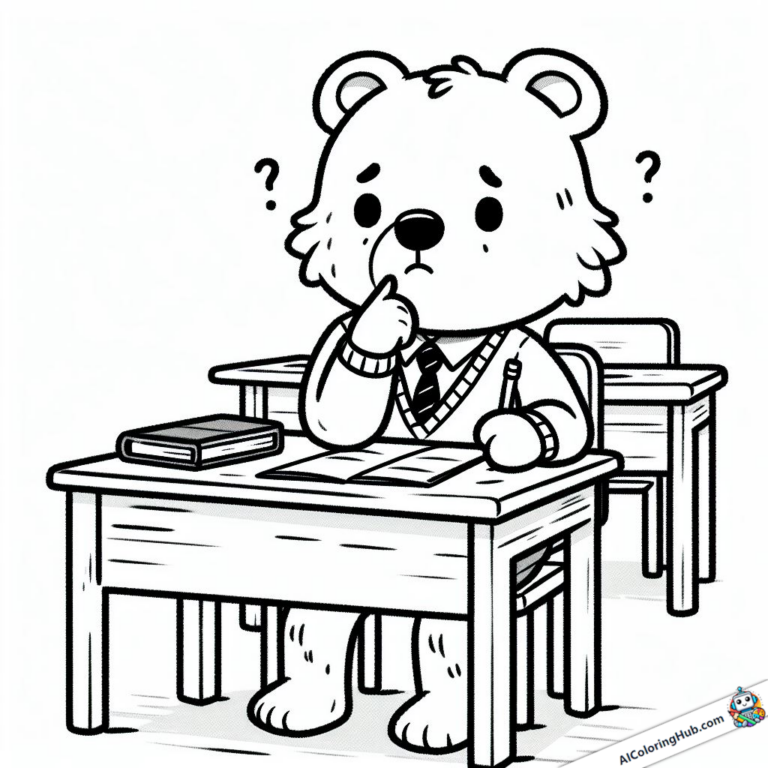 Coloring picture Bear is at a loss