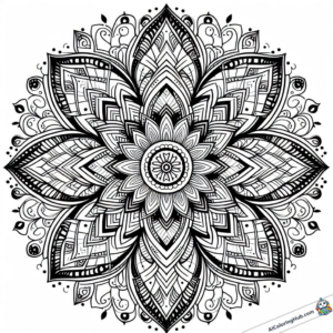 Coloring picture Patterned flower