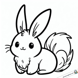 Coloring picture Rabbit with a huge tail