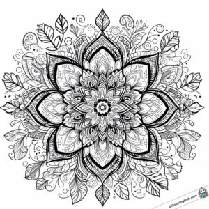 Coloring picture patterned floral mosaic