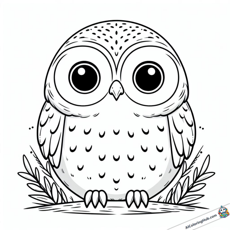 Coloring template peeping owl