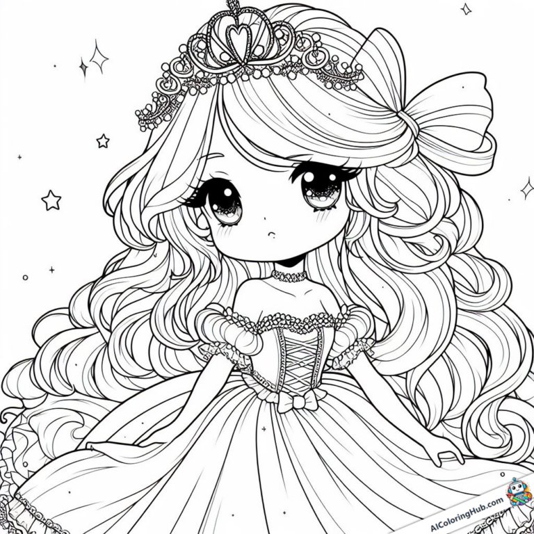 Coloring page Princess unhappy with dress