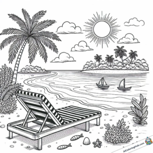 Coloring picture Caribbean vacation