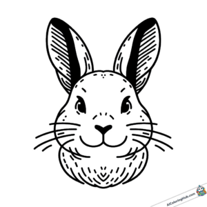 Coloring picture Head of a hare