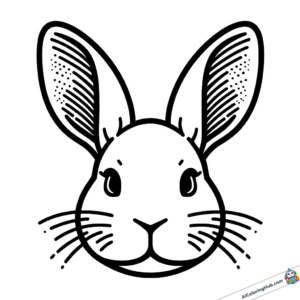 Coloring page Hare head frontal