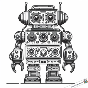Coloring page Robots made from HiFi components