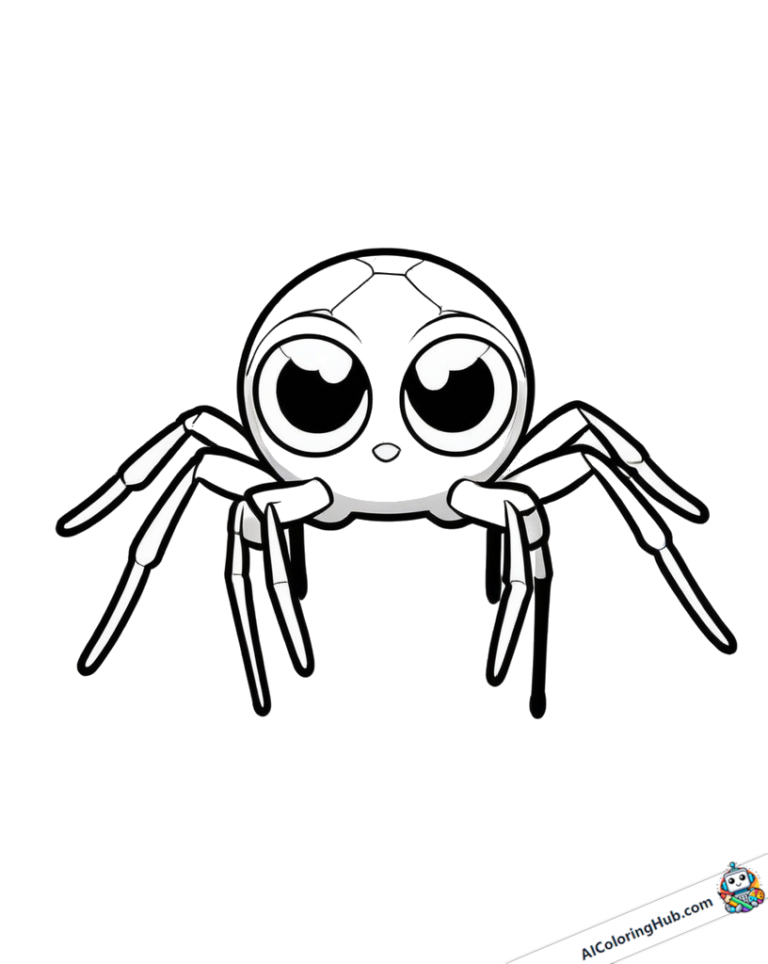 Dibujo para colorear Araña pequeña con ojos grandes