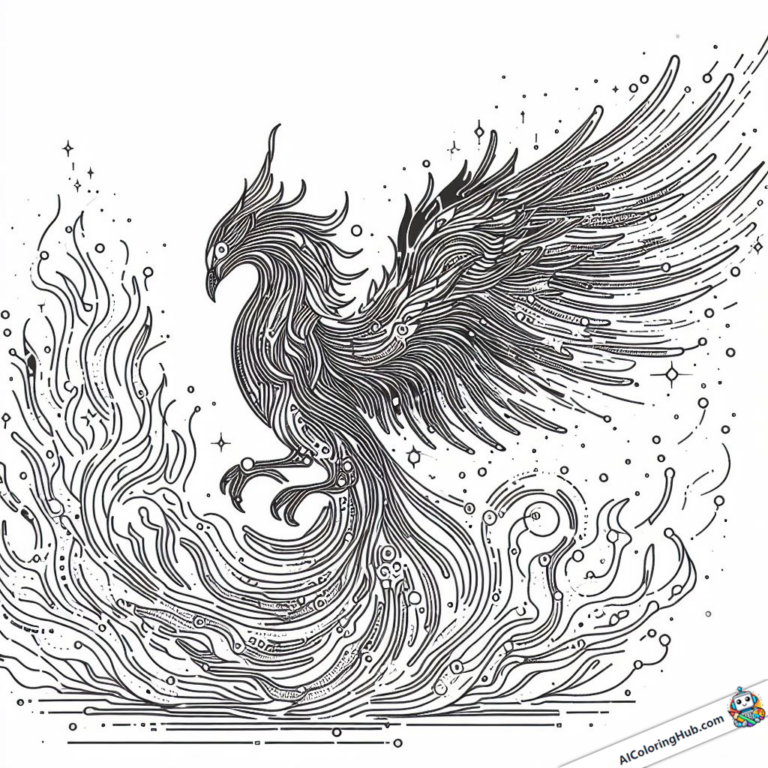 Dibujo El dragón de fuego vuela