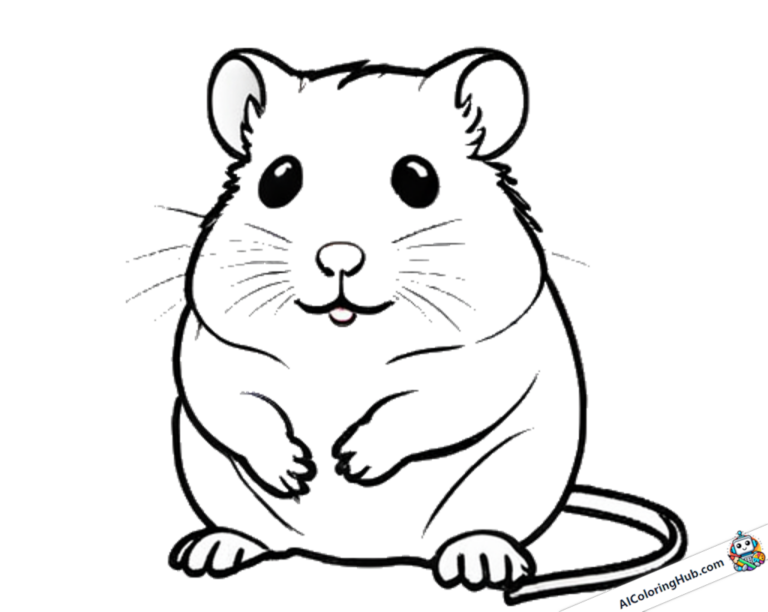 Graphique à colorier hamster mignon
