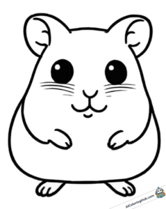 Graphique à colorier petit hamster debout