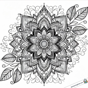 Graphique à colorier fleur à motifs