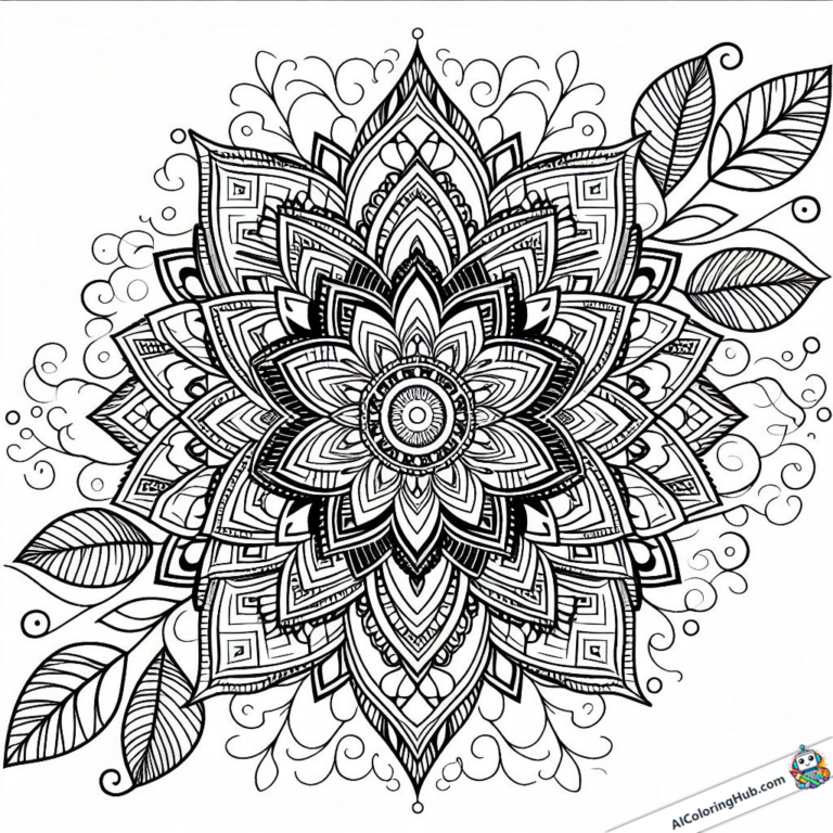 Graphique à colorier fleur à motifs