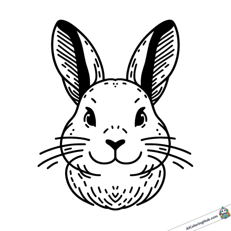 Tableau à colorier Tête de lapin