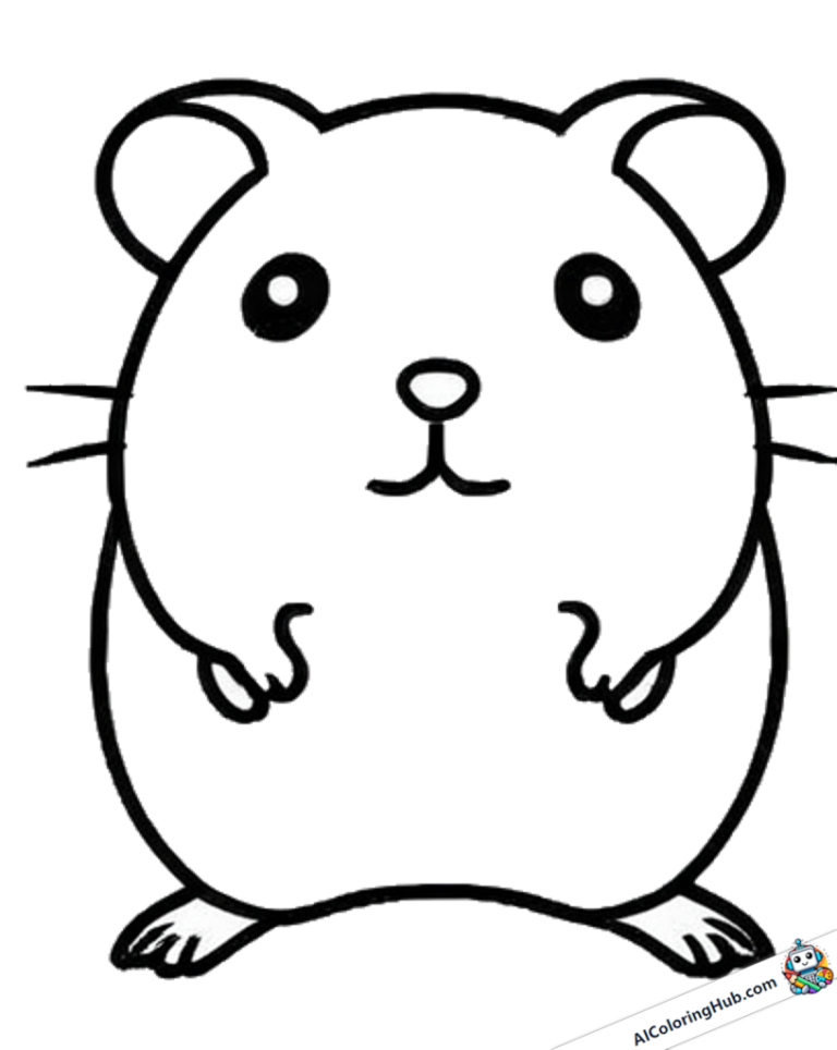 Desenho Hamster fofo - simples