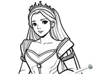 Zeichnung Prinzessin mit Krone und Kleid